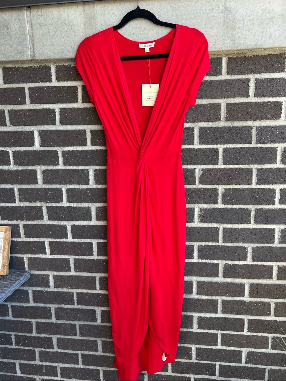 Rolla Coster Red Twist-Front Maxi Dress Size Small